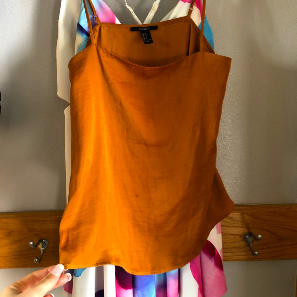 Silk top - burnt orange